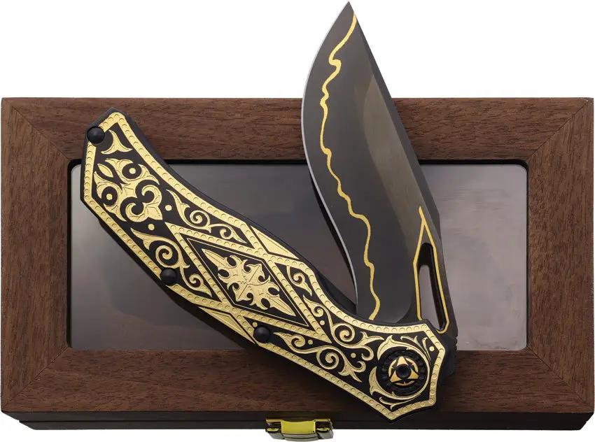 North Mountain Blade Gold Nocturne Linerlock 24K 2532-GD-DLC by North Mountain Blade