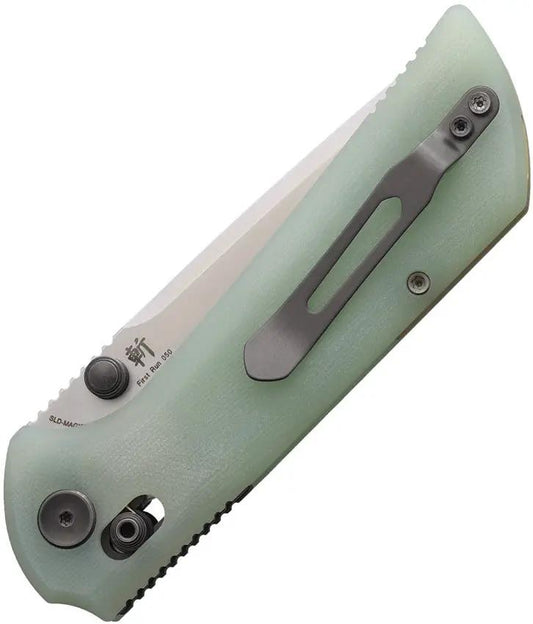 North Mountain Blade Chop Crossbar Lock Jade 2532 JD - Jade G10 Handle And SLD Magic Steel Tanto Blade by North Mountain Blade