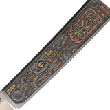 North Mountain Blade Kaiken Linerlock Golden Toad - Titanium Handle With Copper Inlays And Engraved Toad Artwork by North Mountain Blade