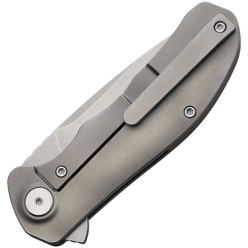 NRiggi Knives Jersey Framelock - CPM-20CV Stonewash Blade With Titanium Bead Blast Handle by NRiggi Knives
