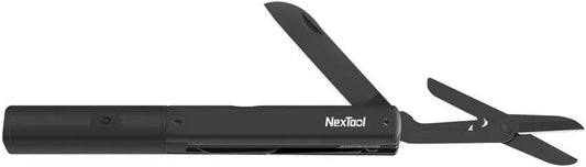 NexTool Multi Functional Pen Tool NE20026 - 5.5 Inch Aluminum Tool With Small Blade Scissors Light And Type-C Charging by NexTool