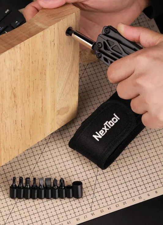 NexTool Black Knight Multi Tool NE20151 - Aluminum Handles With 14 Tools Pliers Wire Cutter Saw Bottle Opener Scissors by NexTool