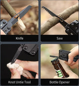 NexTool Black Knight Multi Tool NE20151 - Aluminum Handles With 14 Tools Pliers Wire Cutter Saw Bottle Opener Scissors by NexTool