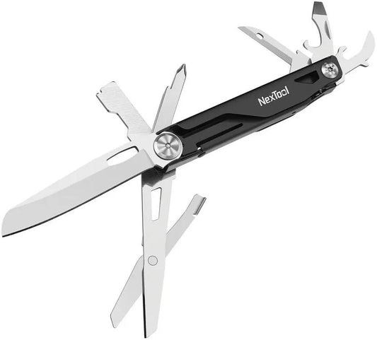 NexTool Knight Multi-Functional Knife NE20153 - 14-Tool Kit With 4.38 Inch Closed Length And Black Aluminum Handles by NexTool