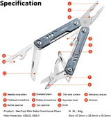 NexTool Mini Sailor Pliers Multitool NE20156B - 2.63 Inch Closed Blue Aluminum Handles by NexTool