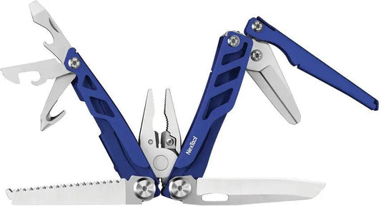 NexTool Flagship Pro Multi Tool Blue NE20271 - Versatile 15-Tool Utility With Pliers, Saw, Scissors, Bottle Opener by NexTool