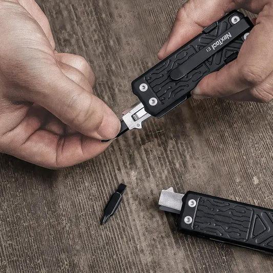 NexTool E1 Pocket Tool - Multi Tool With 2.88 Inch Closed Black Aluminum Handles by NexTool