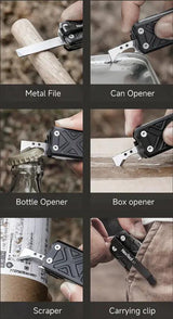 NexTool E1 Pocket Tool - Multi Tool With 2.88 Inch Closed Black Aluminum Handles by NexTool