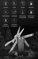 NexTool E1 Pocket Tool - Multi Tool With 2.88 Inch Closed Black Aluminum Handles by NexTool