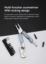 NexTool W2 Light Wrench NE20293A - All In One Multi Tool With Pliers Wire Cutter Knife And Bit Driver by NexTool
