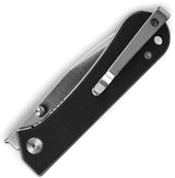 NUKNIVES Kumpanter Linerlock - Satin D2 Drop Point Blade, Black G10 Handle, Thumb Stud, Extended Tang, Pocket Clip by NUKNIVES
