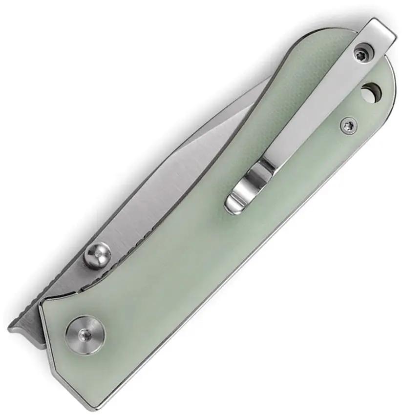 NUKNIVES Kumpanter Linerlock Jade S13-1005 - Satin D2 Blade, Jade G10 Handle, Pocket Clip by NUKNIVES