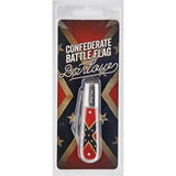 Novelty Cutlery Barlow Knife - Confederate Flag Artwork With Clip And Pen Blades, Stainless Steel Blade by Novelty Cutlery
