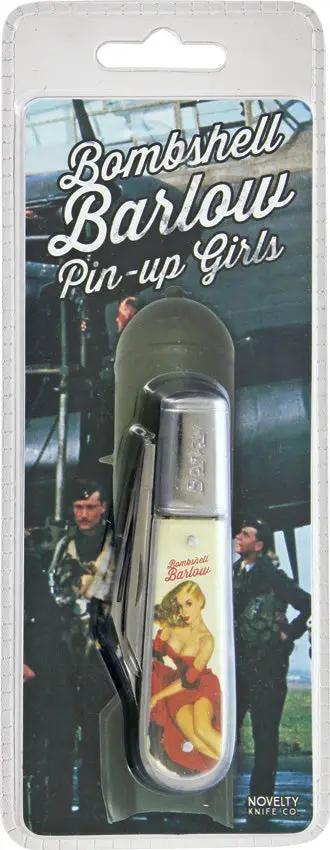Novelty Cutlery Bombshell Barlow Knife - Pinup Girl Acrylic Handle With Mirror Finish Blades by Novelty Cutlery