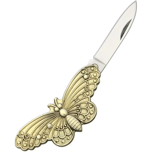 Novelty Cutlery Butterfly Folder K0052 2 Inch Closed 1.38 Inch Mirror Finish Stainless Pen Blade Nickel Silver Handle by Novelty Cutlery