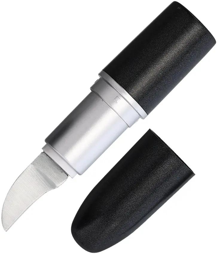 Novelty Cutlery Lipstick Knife Black - Rotating Blade Mechanism For Safe Opening by Novelty Cutlery