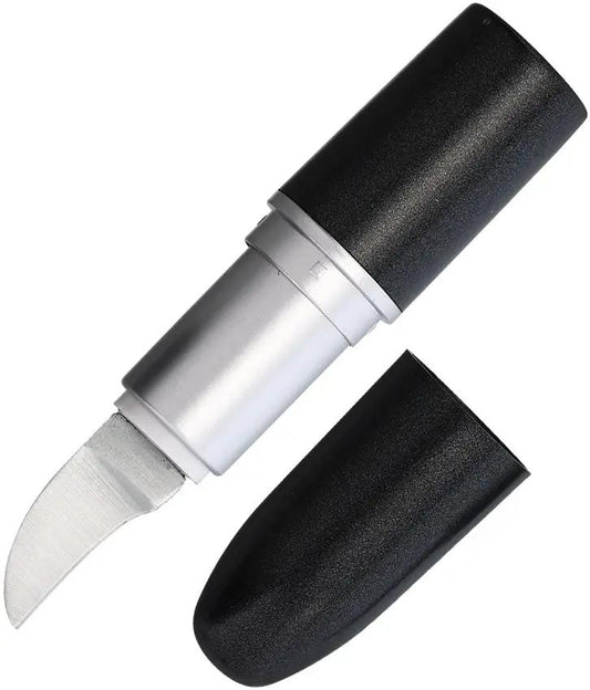 Novelty Cutlery Lipstick Knife Black - Rotating Blade Mechanism For Safe Opening by Novelty Cutlery