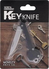 Novelty Cutlery Key Knife NV340 - Compact 3-Inch Closed Knife With Satin Blade And Black Stainless Handle by Novelty Cutlery