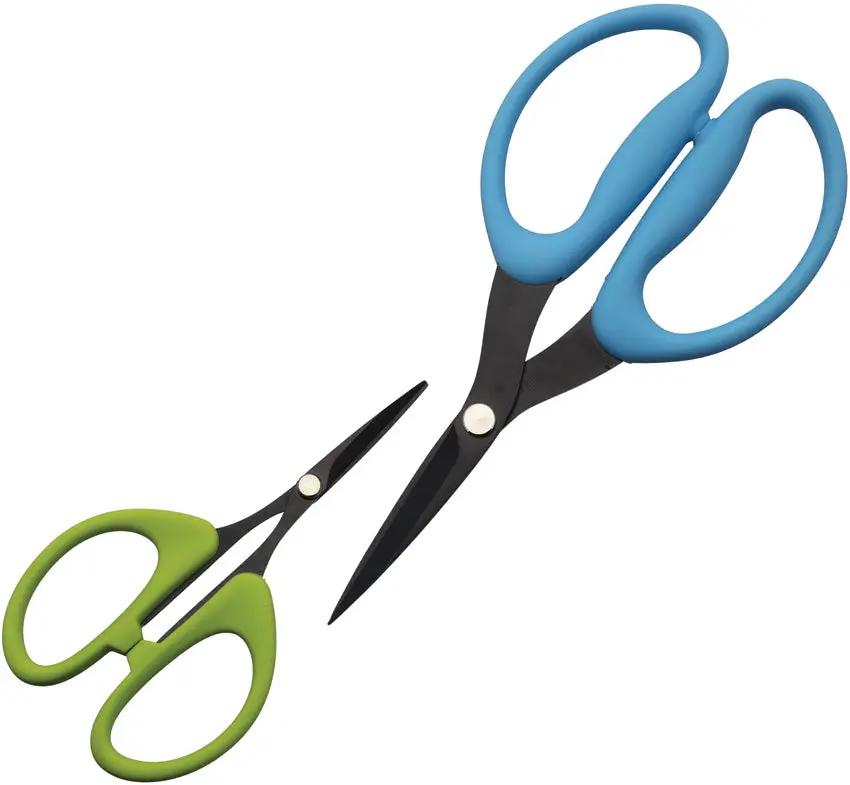 Novelty Cutlery Handy Dandy Scissor Set - Ambidextrous Titanium Coated Blades With Blue And Green Handles by Novelty Cutlery