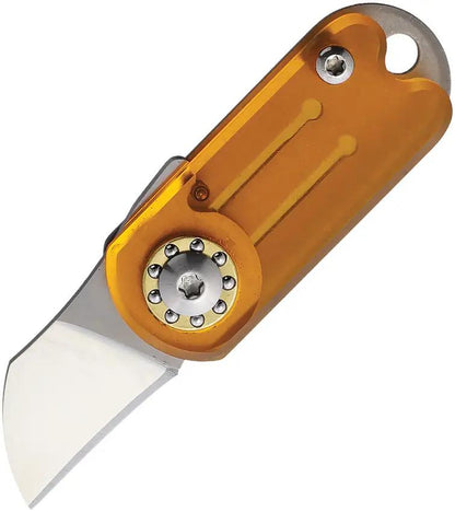 Novelty Cutlery Mini Key Ring Knife - Satin Finish Stainless Blade And Amber Translucent Handle With Pocket Clip by Novelty Cutlery