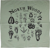 North Woods Field Guides Animal Track Bandana Green TRACK-BANDANA-GREEN by North Woods Field Guides