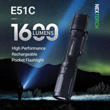 Nextorch E51C EDC Flashlight USB C Rechargeable 1600 Lumen High Mode For EDC And Professionals Rugged Aluminum by Nextorch
