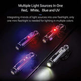 Nextorch K40 Keychain Light Rechargeable EDC Flashlight With White Red Blue UV LEDs by Nextorch