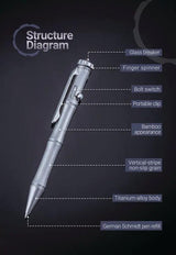 Nextorch Titanium Tactical Pen NP10TI Bolt Action With Glass Breaker Pocket Clip For EDC Professionals by Nextorch