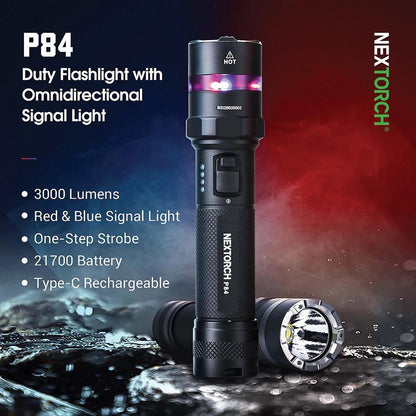 Nextorch P84 Tactical Flashlight Rechargeable All Purpose Light For Professionals And Outdoor Enthusiasts by Nextorch