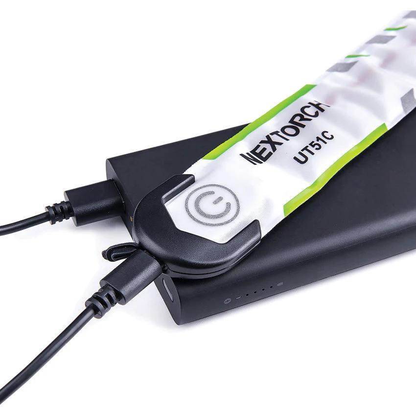 Nextorch UT51C Safety Slap Bracelet USB C Rechargeable LED 33 Hour Runtime Green Blue Orange by Nextorch