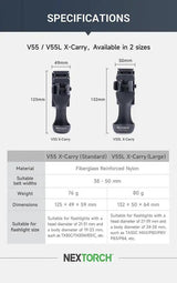 Nextorch V55 Flashlight Holster BW20067 by Nextorch