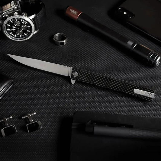 Ocaso Solstice Linerlock Satin CF 10CFS by Ocaso