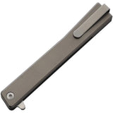 Ocaso Solstice Linerlock Titanium 10CTS - Satin S35VN Blade With Gray Titanium Handle And Extended Tang by Ocaso