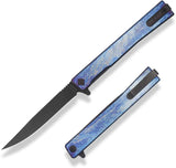 Ocaso Solstice Linerlock Knife - Black PVD S35VN Blade With Lightning Strike Titanium Handle by Ocaso