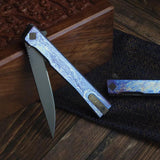 Ocaso Solstice Linerlock Knife - Black PVD S35VN Blade With Lightning Strike Titanium Handle by Ocaso
