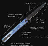 Ocaso Solstice Linerlock Knife - Black PVD S35VN Blade With Lightning Strike Titanium Handle by Ocaso