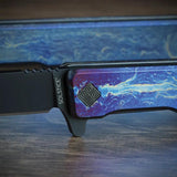 Ocaso Solstice Linerlock Knife - Black PVD S35VN Blade With Lightning Strike Titanium Handle by Ocaso