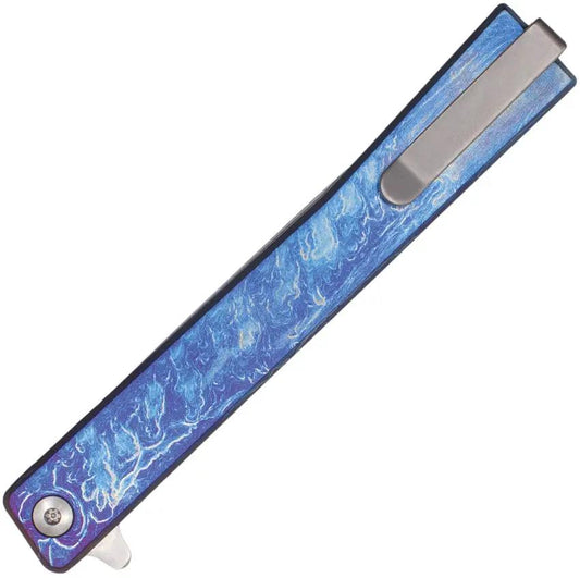 Ocaso Solstice Linerlock Satin 10DBS - S35VN Blade, Titanium Handle, Extended Tang by Ocaso