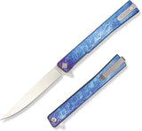 Ocaso Solstice Linerlock Satin 10DBS - S35VN Blade, Titanium Handle, Extended Tang by Ocaso