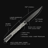 Ocaso Solstice Linerlock Scroll 10ESB - S35VN Black PVD Coated Blade, Black Titanium Handle by Ocaso