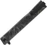 Ocaso Solstice Linerlock PVD Topo 10ETB - Black S35VN Blade, Engraved Topo Pattern Handle by Ocaso