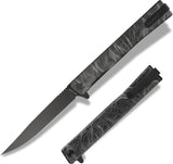 Ocaso Solstice Linerlock PVD Topo 10ETB - Black S35VN Blade, Engraved Topo Pattern Handle by Ocaso