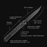 Ocaso Solstice Linerlock PVD Topo 10ETB - Black S35VN Blade, Engraved Topo Pattern Handle by Ocaso