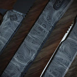 Ocaso Solstice Linerlock PVD Topo 10ETB - Black S35VN Blade, Engraved Topo Pattern Handle by Ocaso