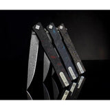Ocaso Solstice Framelock Damascus 10IFG - Damascus Blade With Fat Carbon Handle And Titanium Back by Ocaso