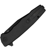 Ocaso Strategy Linerlock CF G10 29BCB - 3.5 Inch D2 Blade, Black Oxide Finish, Extended Tang, Pocket Clip by Ocaso