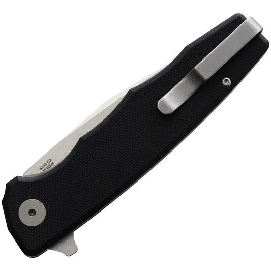 Ocaso Strategy Linerlock Black 29BGD - Three And A Half Inch Satin Bohler K110 Clip Point Blade Carbon Fiber G10 Handle by Ocaso