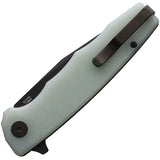 Ocaso Strategy Linerlock Jade 29JGB - Jade G10 Handle Bohler K110 Clip Point Blade With Extended Tang by Ocaso