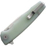 Ocaso Strategy Linerlock Jade 29JGD - Jade G10 Handle Satin Bohler K110 Clip Point Blade 4.5in Closed by Ocaso