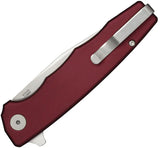 Ocaso Strategy Linerlock Red Satin 29RDS - D2 Tool Steel Clip Point Blade Red Aluminum Handle by Ocaso